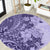 Polynesia Round Carpet Hibiscus and Hawaiian Tribal Tattoo Retro Style Violet Color LT9 Violet - Polynesian Pride