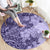 Polynesia Round Carpet Hibiscus and Hawaiian Tribal Tattoo Retro Style Violet Color LT9 - Polynesian Pride