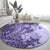 Polynesia Round Carpet Hibiscus and Hawaiian Tribal Tattoo Retro Style Violet Color LT9 - Polynesian Pride