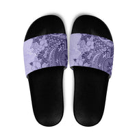 Polynesia Slide Sandals Hibiscus Hawaiian Tribal Tattoo Retro Violet - Polynesian Pride