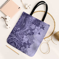 Polynesia Tote Bag Hibiscus Hawaiian Tribal Tattoo Retro Violet - Polynesian Pride