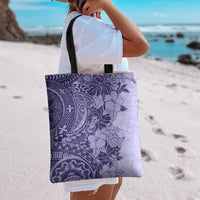 Polynesia Tote Bag Hibiscus Hawaiian Tribal Tattoo Retro Violet - Polynesian Pride