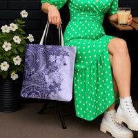 Polynesia Tote Bag Hibiscus Hawaiian Tribal Tattoo Retro Violet - Polynesian Pride