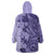 Polynesia Wearable Blanket Hoodie Hibiscus and Hawaiian Tribal Tattoo Retro Style Violet Color LT9 - Polynesian Pride