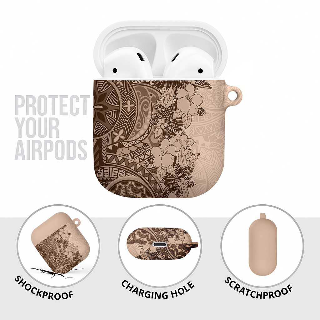 Polynesia AirPods Case Hibiscus Hawaiian Tribal Tattoo Retro Pink Pastel - Polynesian Pride