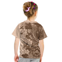 Polynesia Kid T Shirt Hibiscus and Hawaiian Tribal Tattoo Retro Style Pink Pastel LT9 - Polynesian Pride