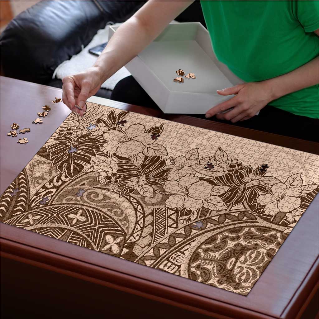 Polynesia Puzzle Hibiscus Hawaiian Tribal Tattoo Retro Pink Pastel - Polynesian Pride