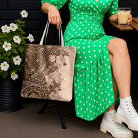 Polynesia Tote Bag Hibiscus Hawaiian Tribal Tattoo Retro Pink Pastel - Polynesian Pride