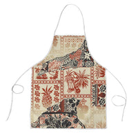 Hawaii Beige Version Apron Aloha Tribal Pattern LT9 Beige - Polynesian Pride