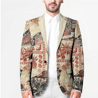 Hawaii Beige Version Blazer Aloha Tribal Pattern LT9 - Polynesian Pride