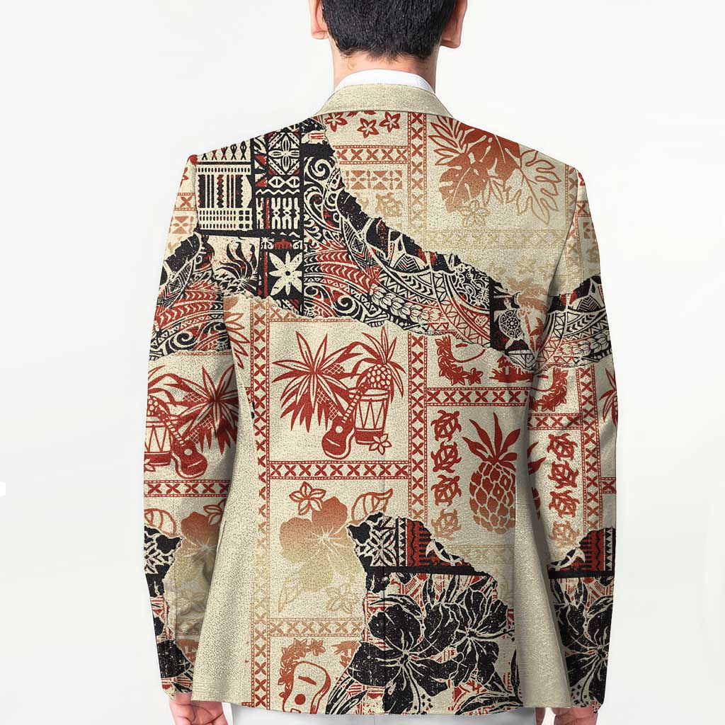 Hawaii Beige Version Blazer Aloha Tribal Pattern LT9 - Polynesian Pride