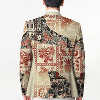 Hawaii Beige Version Blazer Aloha Tribal Pattern LT9 - Polynesian Pride