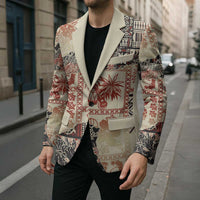 Hawaii Beige Version Blazer Aloha Tribal Pattern LT9 - Polynesian Pride
