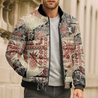 Hawaii Beige Version Bomber Puffer Jacket Aloha Tribal Pattern LT9 - Polynesian Pride