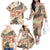 Hawaii Family Matching Off Shoulder Long Sleeve Dress and Hawaiian Shirt Aloha Tribal Pattern Beige Version LT9 - Polynesian Pride