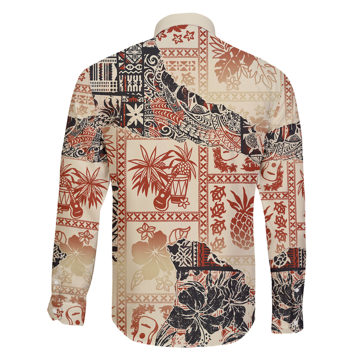 Hawaii Family Matching Tank Maxi Dress and Hawaiian Shirt Aloha Tribal Pattern Beige Version LT9 - Polynesian Pride