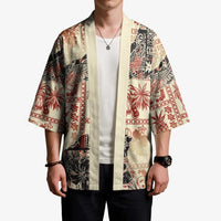 Hawaii Beige Version Kimono Aloha Tribal Pattern - Polynesian Pride