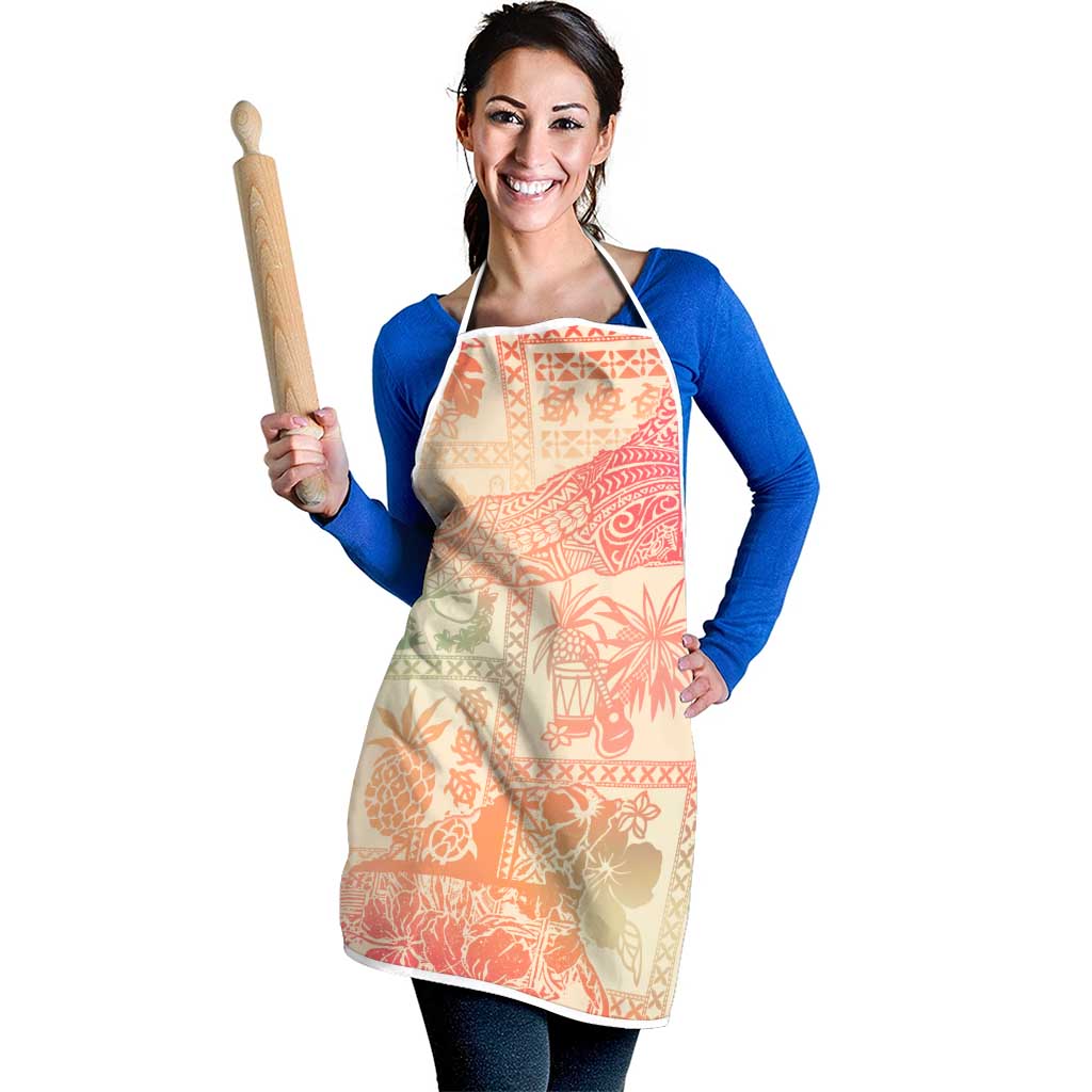 Hawaii Sweat Pink Ombre Apron Aloha Tribal Pattern LT9 - Polynesian Pride
