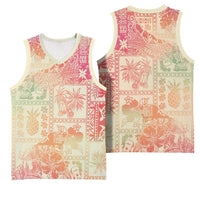 Hawaii Sweat Pink Ombre Basketball Jersey Aloha Tribal Pattern LT9 - Polynesian Pride