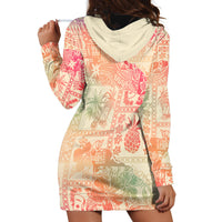 Hawaii Hoodie Dress Aloha Tribal Pattern Sweat Pink Ombre LT9 - Polynesian Pride