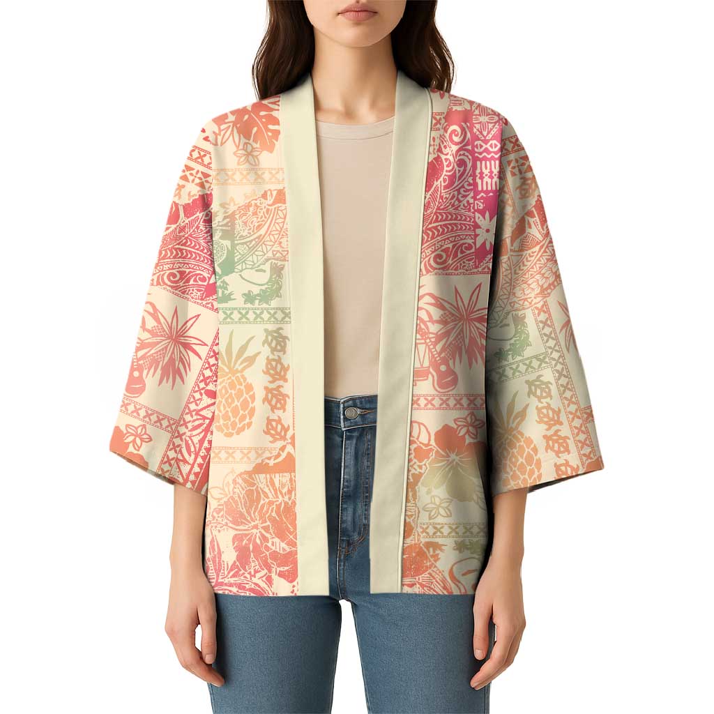 Hawaii Sweat Pink Ombre Kimono Aloha Tribal Pattern - Polynesian Pride