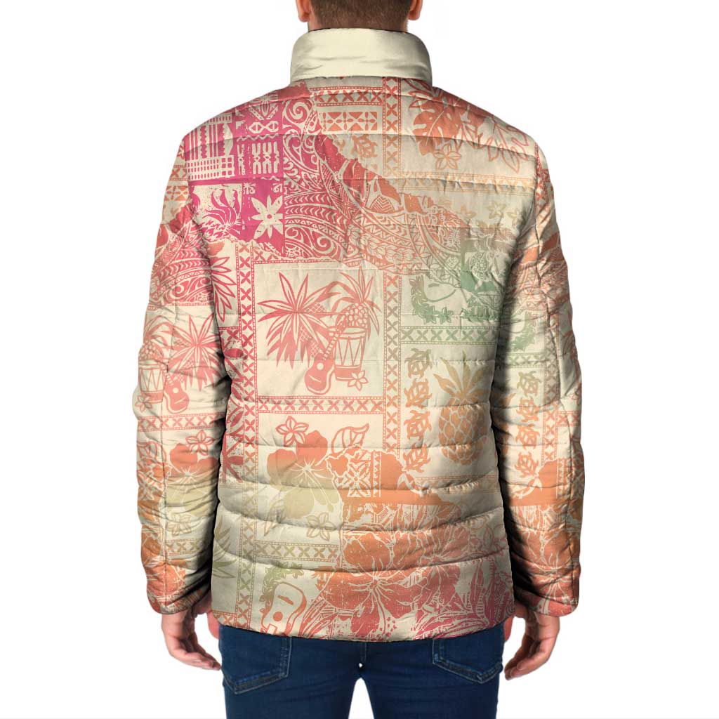 Hawaii Sweat Pink Ombre Padded Jacket Aloha Tribal Pattern LT9 - Polynesian Pride