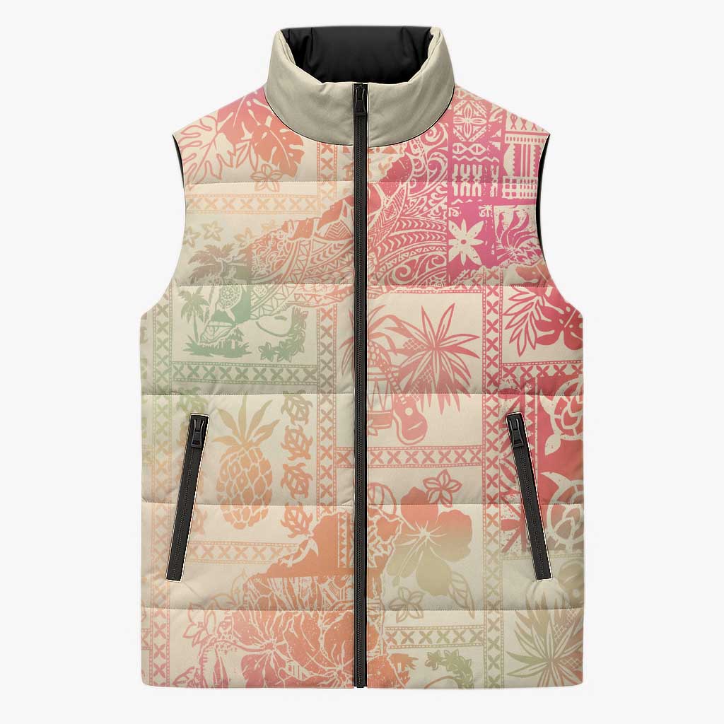Hawaii Sweat Pink Ombre Sleeveless Puffer Jacket Aloha Tribal Pattern LT9 Unisex Pink - Polynesian Pride