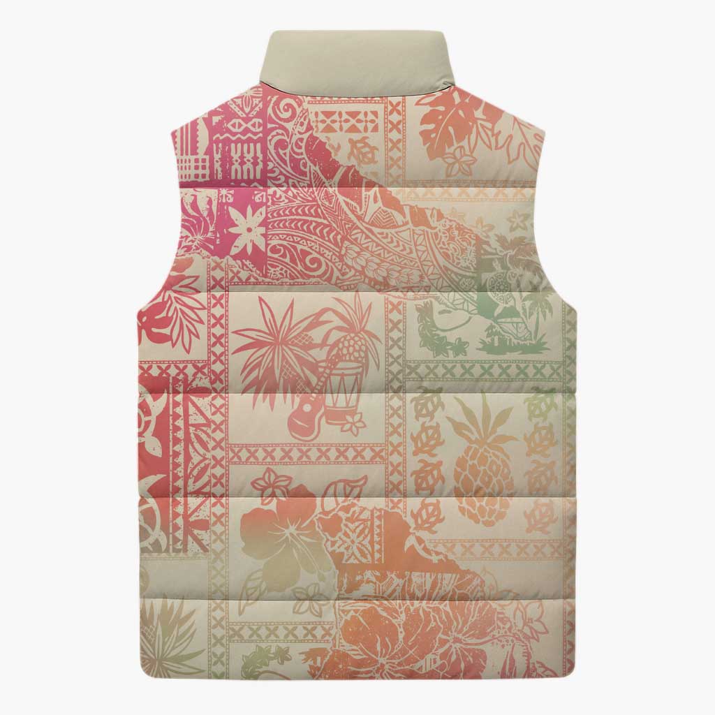 Hawaii Sweat Pink Ombre Sleeveless Puffer Jacket Aloha Tribal Pattern LT9 - Polynesian Pride