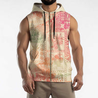 Hawaii Sweat Pink Ombre Sleeveless Zip Hoodie Aloha Tribal Pattern - Polynesian Pride