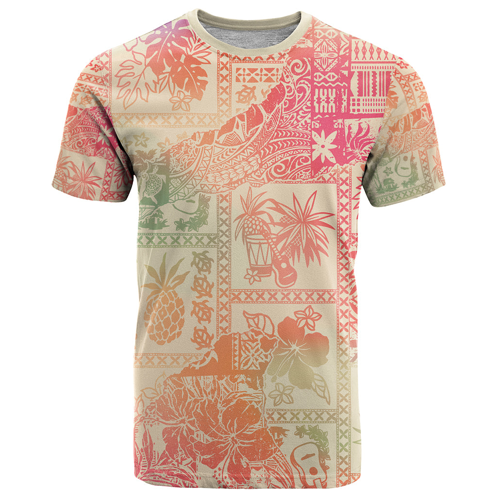 Hawaii T Shirt Aloha Tribal Pattern Sweat Pink Ombre LT9 Pink - Polynesian Pride