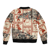 Aloha Hawaii Christmas Bomber Jacket Mele Kalikimaka Tapa Tribal Retro Style LT9 - Polynesian Pride