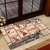 Aloha Hawaii Christmas Rubber Doormat Mele Kalikimaka Tapa Tribal Retro Style LT9 - Polynesian Pride