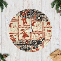 Aloha Hawaii Christmas Tree Skirt Mele Kalikimaka Tapa Tribal Retro Style LT9 Casual Tree Skirts Beige - Polynesian Pride