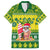 Cook Islands Christmas Family Matching Long Sleeve Bodycon Dress and Hawaiian Shirt Santa Beach Meri Kiritimiti LT9 Dad's Shirt - Short Sleeve Green - Polynesian Pride