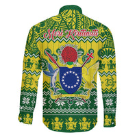 Cook Islands Christmas Family Matching Long Sleeve Bodycon Dress and Hawaiian Shirt Santa Beach Meri Kiritimiti LT9 - Polynesian Pride