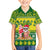 Cook Islands Christmas Family Matching Off Shoulder Long Sleeve Dress and Hawaiian Shirt Santa Beach Meri Kiritimiti LT9 Son's Shirt Green - Polynesian Pride