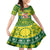 Cook Islands Christmas Family Matching Off Shoulder Short Dress and Hawaiian Shirt Santa Beach Meri Kiritimiti LT9 Daughter's Dress Green - Polynesian Pride