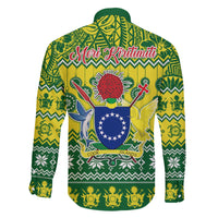 Cook Islands Christmas Family Matching Off Shoulder Short Dress and Hawaiian Shirt Santa Beach Meri Kiritimiti LT9 - Polynesian Pride