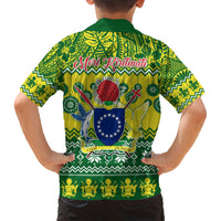Cook Islands Christmas Kid Hawaiian Shirt Santa Beach Meri Kiritimiti LT9 - Polynesian Pride