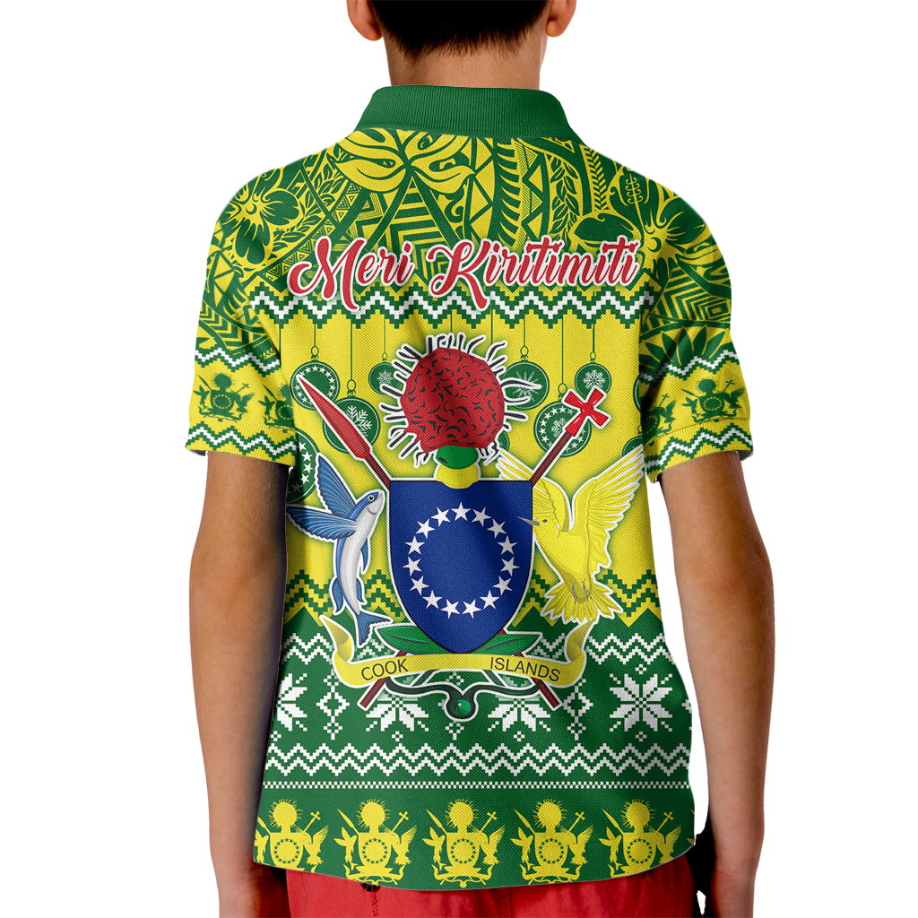 Cook Islands Christmas Kid Polo Shirt Santa Beach Meri Kiritimiti LT9 - Polynesian Pride