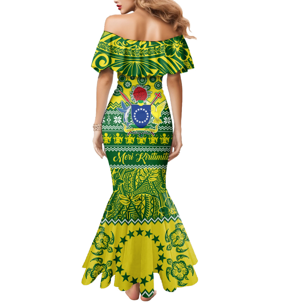 Cook Islands Christmas Mermaid Dress Santa Beach Meri Kiritimiti LT9 - Polynesian Pride