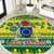 Cook Islands Christmas Round Carpet Santa Beach Meri Kiritimiti LT9 Green - Polynesian Pride