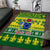 Personalised Cook Islands Christmas Area Rug Santa Beach Meri Kiritimiti LT9 Green - Polynesian Pride