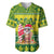 Personalised Cook Islands Christmas Baseball Jersey Santa Beach Meri Kiritimiti LT9 Green - Polynesian Pride