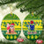 Personalised Cook Islands Christmas Ceramic Ornament Santa Beach Meri Kiritimiti LT9 Oval Green - Polynesian Pride
