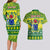 Personalised Cook Islands Christmas Couples Matching Long Sleeve Bodycon Dress and Hawaiian Shirt Santa Beach Meri Kiritimiti LT9 - Polynesian Pride