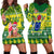 Personalised Cook Islands Christmas Hoodie Dress Santa Beach Meri Kiritimiti LT9 - Polynesian Pride