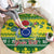 Personalised Cook Islands Christmas Round Carpet Santa Beach Meri Kiritimiti LT9 - Polynesian Pride