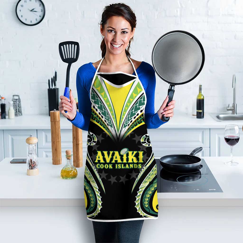 Rugby Cook Islands Avaiki Apron Black Kuki Airani Tribal Maori Inspired - Polynesian Pride