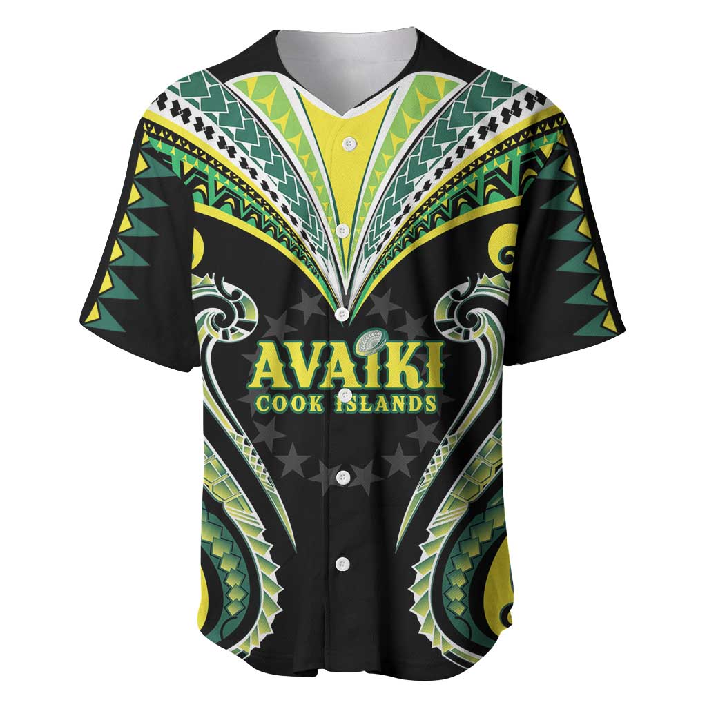 Custom Rugby Cook Islands Avaiki Baseball Jersey Black Kuki Airani Tribal Maori Inspired - Polynesian Pride